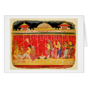 Het huwelijk tussen de ouders van Krishna, uit een