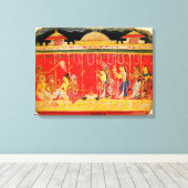 Het huwelijk tussen de ouders van Krishna, uit een Canvas Afdruk (Insitu (Houten vloer))