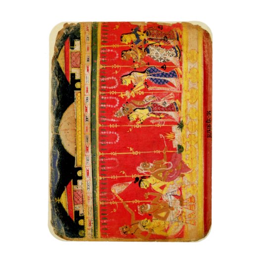 Het huwelijk tussen de ouders van Krishna, uit een Magneet (Verticaal)