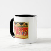 Het huwelijk tussen de ouders van Krishna, uit een Mok (Voorkant links)