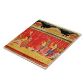 Het huwelijk tussen de ouders van Krishna, uit een Tegeltje (Zijkant)