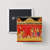 Het huwelijk tussen de ouders van Krishna, uit een Vierkante Button 5,1 Cm (Voorkant /achterkant)