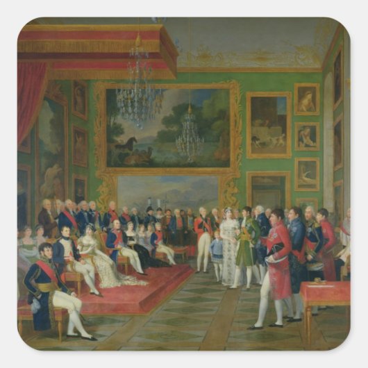 Het huwelijk tussen Eugene de Beauharnais Vierkante Sticker (Voorkant)