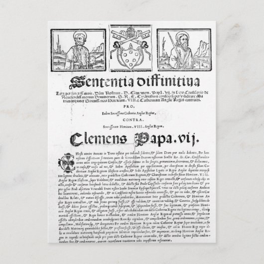 Het huwelijk tussen Henry VIII en Catherine Aragon Briefkaart (Voorkant)