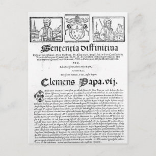 Het huwelijk tussen Henry VIII en Catherine Aragon Briefkaart