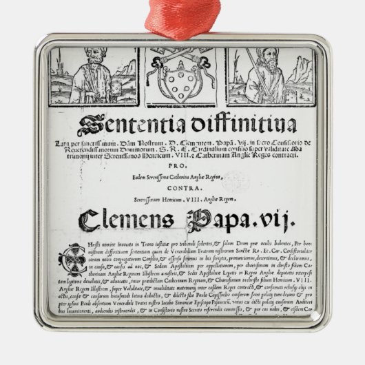 Het huwelijk tussen Henry VIII en Catherine Aragon Metalen Ornament (Voorkant)