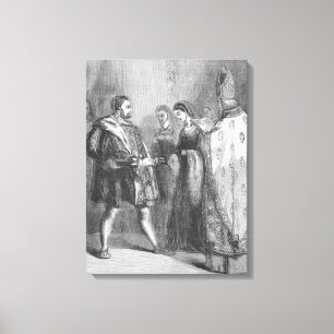 Het huwelijk tussen Henry VIII en Catherine Parr Canvas Afdruk