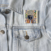 Het huwelijk tussen Michal en David Vierkante Button 5,1 Cm (In situ)