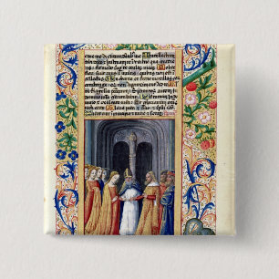 Het huwelijk tussen Michal en David Vierkante Button 5,1 Cm