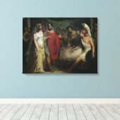 Het huwelijk van Alexander de Grote en Roxana Canvas Afdruk (Insitu (Houten vloer))