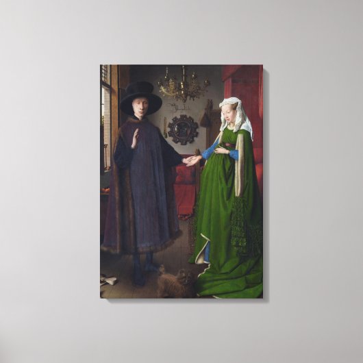 Het huwelijk van Arnolfini (door Jan van Eyck) Canvas Afdruk (Voorkant)