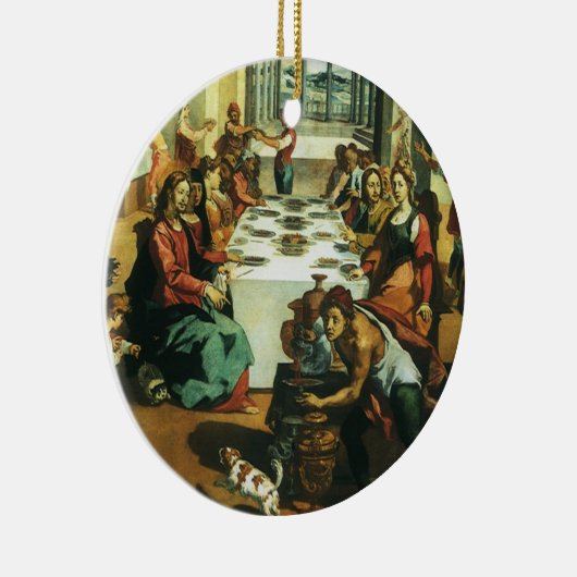 Het huwelijk van Cana door Andrea Boscoli, renaiss Keramisch Ornament (Rechts)