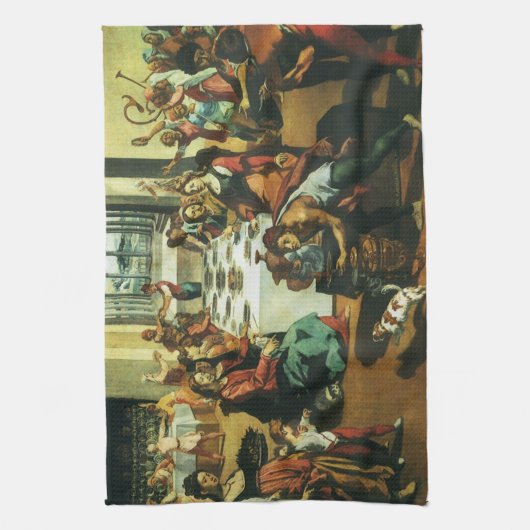 Het huwelijk van Cana door Andrea Boscoli, renaiss Theedoek (Verticaal)