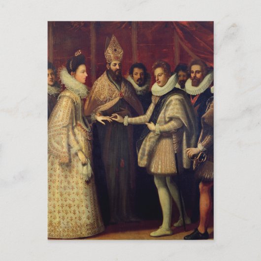 Het huwelijk van Catherine de Medici Briefkaart (Voorkant)