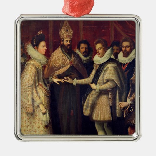 Het huwelijk van Catherine de Medici Metalen Ornament (Voorkant)