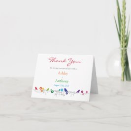 Het Huwelijk van de Bloemen van de Vogels van het Bedankkaart