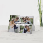 Het Huwelijk van de Collage van drie Foto dankt u Bedankkaart (Voorkant)