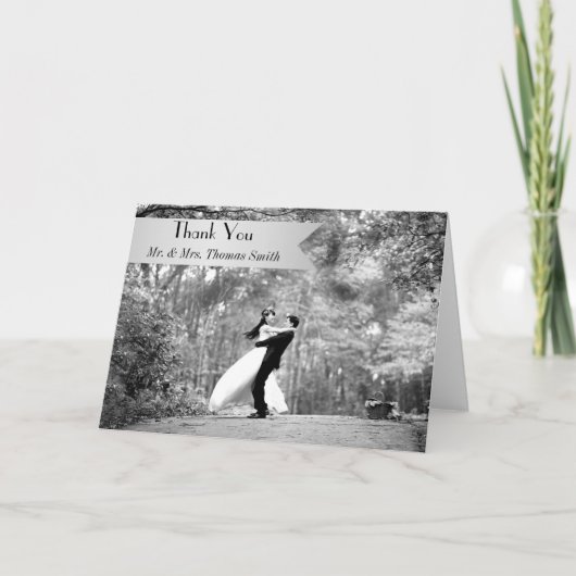 Het Huwelijk van de foto dankt u kaardt Bedankkaart (Voorkant)