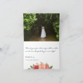 Het huwelijk van de FOTO dankt u romantische Bedankkaart (Binnen)