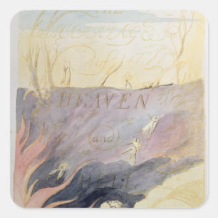 Het huwelijk van de hemel en de hel vierkante sticker