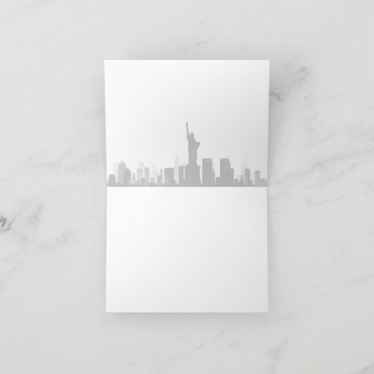 Het Huwelijk van de Horizon van de Stad van New Bedankkaart (Binnen)