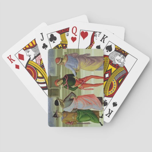 Het huwelijk van de Maagd, de details van vier man Pokerkaarten (Achterkant)