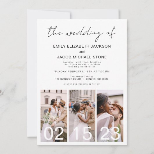 Het huwelijk van de minimalistische QR-code Eenvou Kaart (Voorkant)