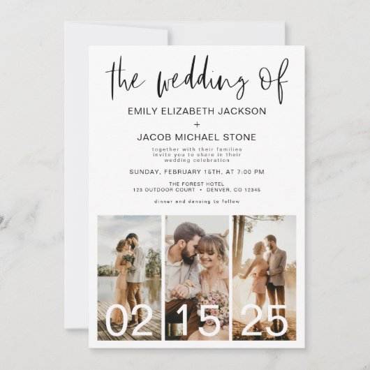 Het huwelijk van de minimalistische QR-code Eenvou Kaart (Voorkant)