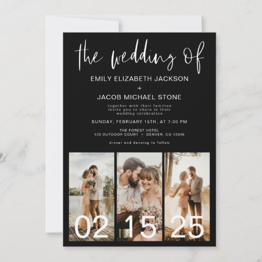 Het huwelijk van de minimalistische QR-code Eenvou Kaart (Voorkant)