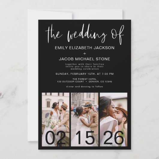 Het huwelijk van de minimalistische QR-code Eenvou Kaart (Voorkant)