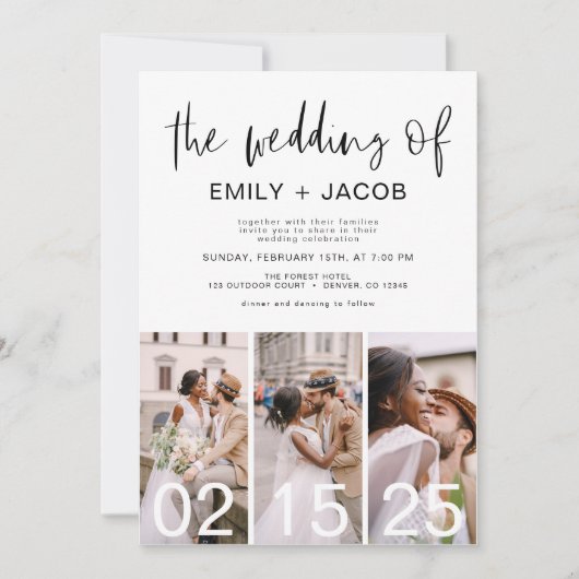 Het huwelijk van de minimalistische QR-code Eenvou Kaart (Voorkant)