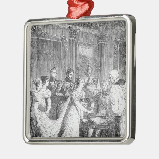 Het huwelijk van de prinses Charlotte van Metalen Ornament (Links)