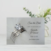 Het huwelijk van de Rings van het huwelijk sparen  Save The Date (Staand voorkant)