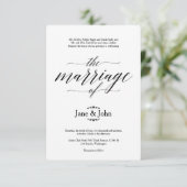 Het huwelijk van de uitnodiging tot huwelijk (Staand voorkant)