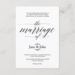 Het huwelijk van de uitnodiging tot huwelijk