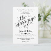 Het huwelijk van de uitnodiging tot huwelijk (Staand voorkant)
