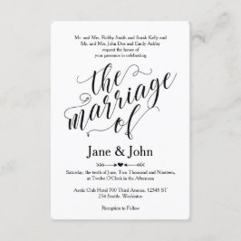 Het huwelijk van de uitnodiging tot huwelijk