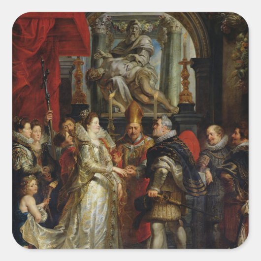 Het huwelijk van de Volmacht Vierkante Sticker (Voorkant)