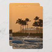 Het Huwelijk van de Zonsondergang van Hawaï Kaart (Voorkant / Achterkant)
