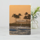 Het Huwelijk van de Zonsondergang van Hawaï Kaart (Staand voorkant)