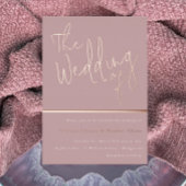Het huwelijk van: Dusty Roos Pink Rose Gold Folie Uitnodiging