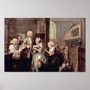 Het huwelijk van een weduwe " door Hogarth William Poster