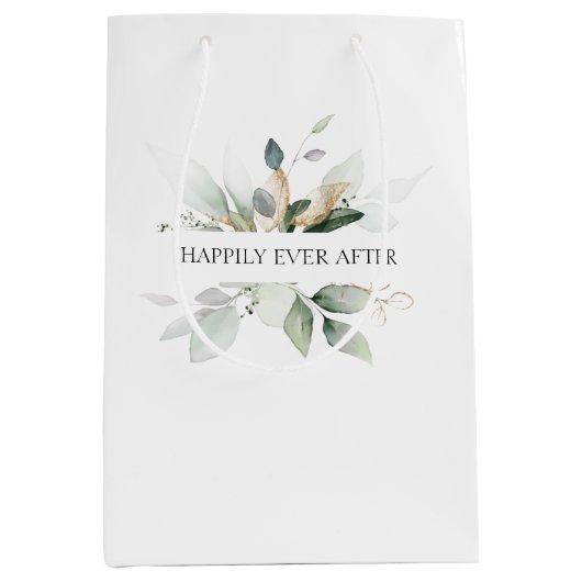 Het huwelijk van Elegant Greenery is gelukkig alti Medium Cadeauzakje (Voorkant)