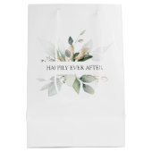 Het huwelijk van Elegant Greenery is gelukkig alti Medium Cadeauzakje (Achterkant)