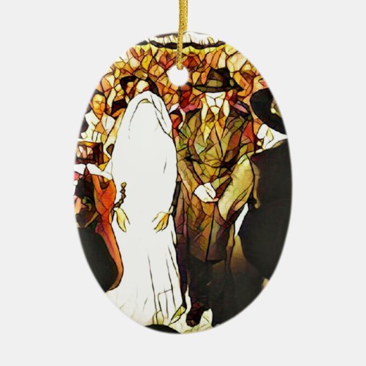 Het Huwelijk van Hassidic Keramisch Ornament (Voorkant)
