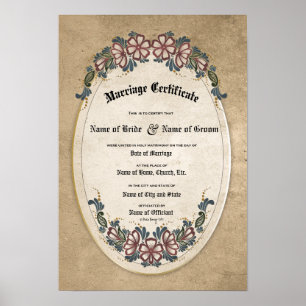 Het huwelijk van het certificaat: (Ornamental Keep Poster