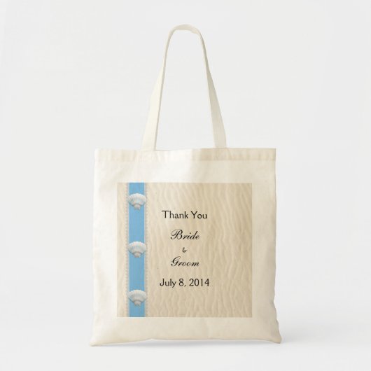Het Huwelijk van het Strand van de zeeschelp dankt Tote Bag (Voorkant)
