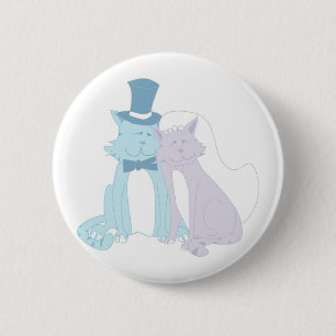 Het Huwelijk van het Thema van de kat Ronde Button 5,7 Cm