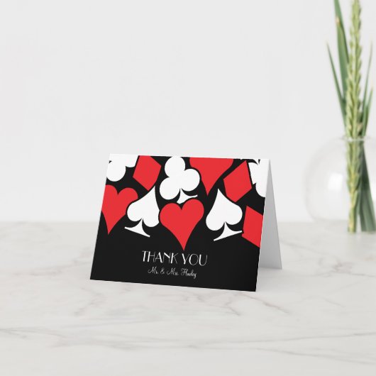 Het Huwelijk van Las Vegas van het lot dankt u Bedankkaart (Voorkant)