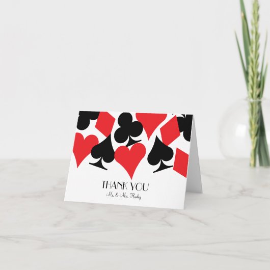Het Huwelijk van Las Vegas van het lot dankt u Bedankkaart (Voorkant)